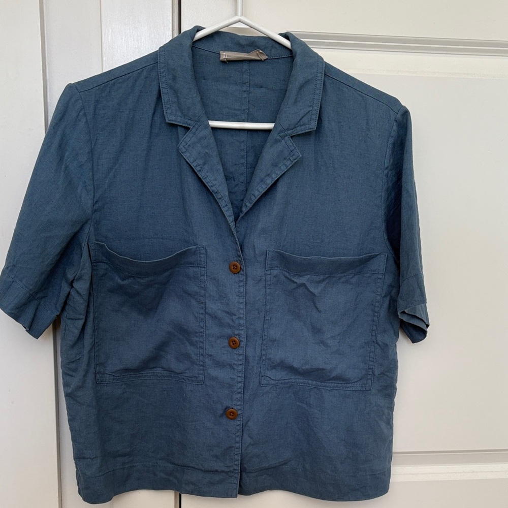 Everlane Slate Blue Linen Shirt